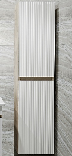 Runo Шкаф пенал Модена 35 подвесной дуб крафт/белый – картинка-5